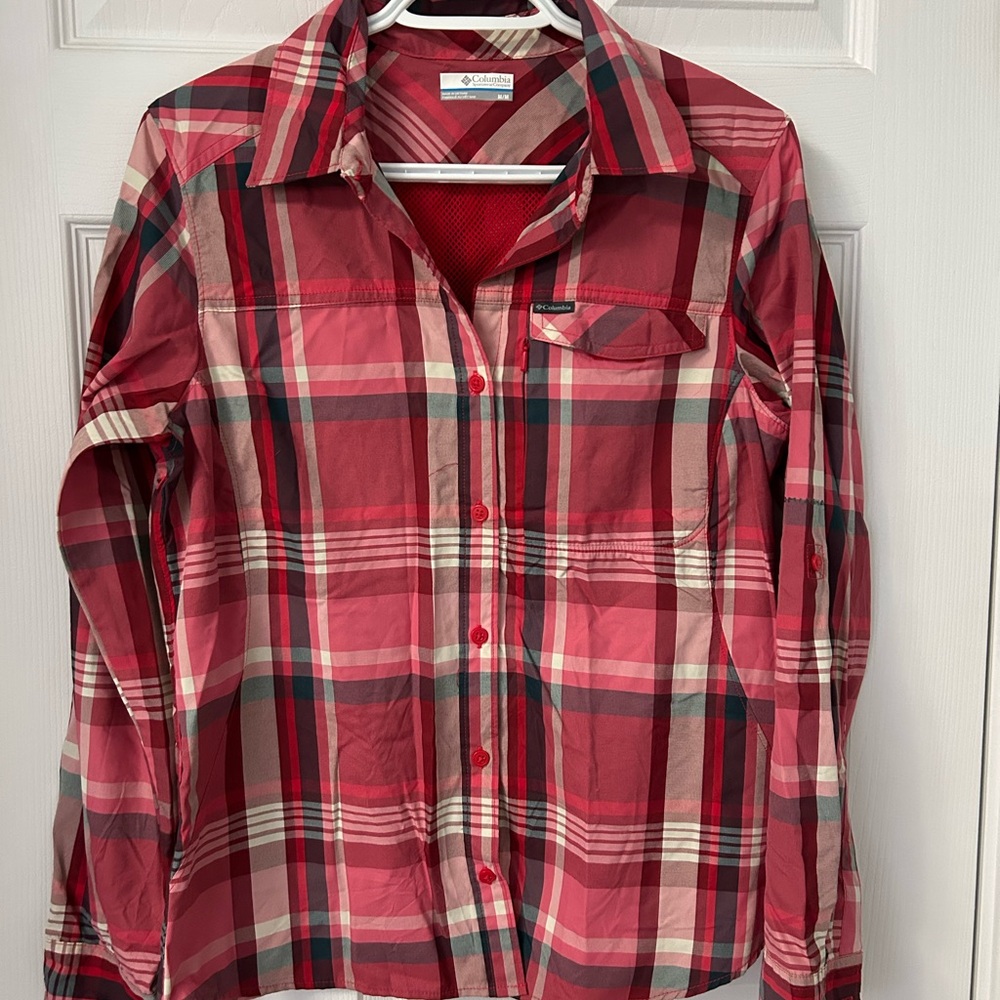 Columbia Omnishield Red Plaid Shirt